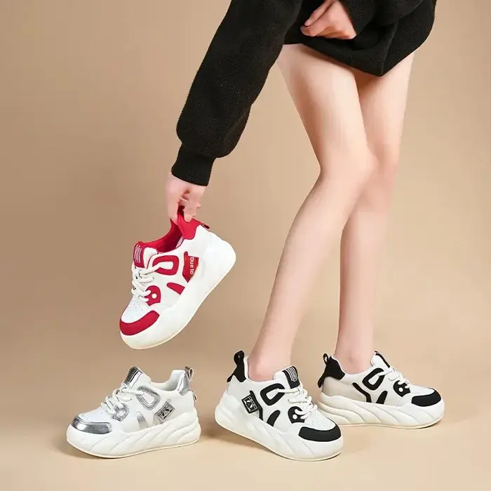 Chaussures Panda Noires et Blanches Polyvalentes Décontractées et Sportives pour Femme – Nouvelle Collection Printemps