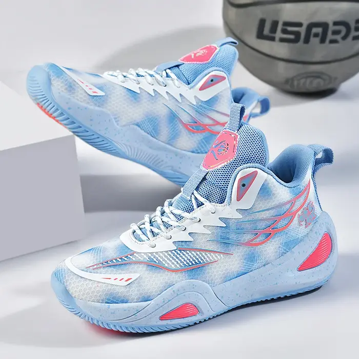 Chaussures de basket-ball à tige haute pour hommes et femmes, baskets en maille respirante, semelle en caoutchouc antidérapante, pour le sport, l'entraînement scolaire, automne et hiver