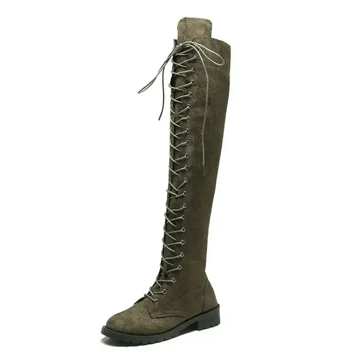 Bottes croisées au dessus du genou pour femmes