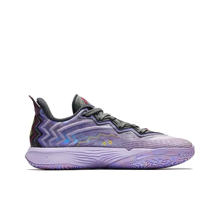 Anta KAI 2 Textile, Chaussures de basketball basses en cuir synthétique avec plaque de carbone au milieu du pied pour homme Gris Violet 112541111-3
