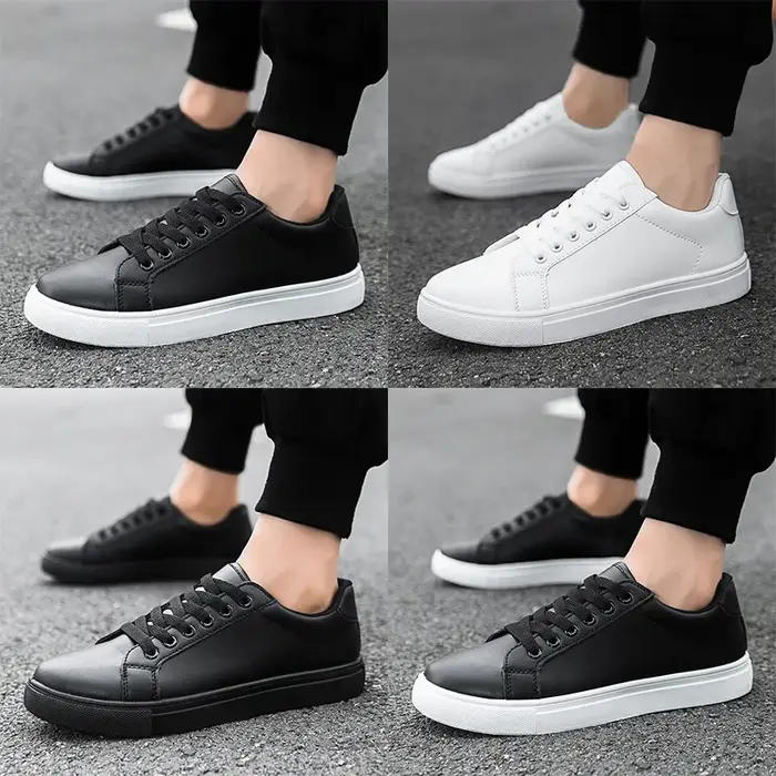 Baskets Homme 2026 en Cuir – Chaussures Décontractées Plates pour Hommes