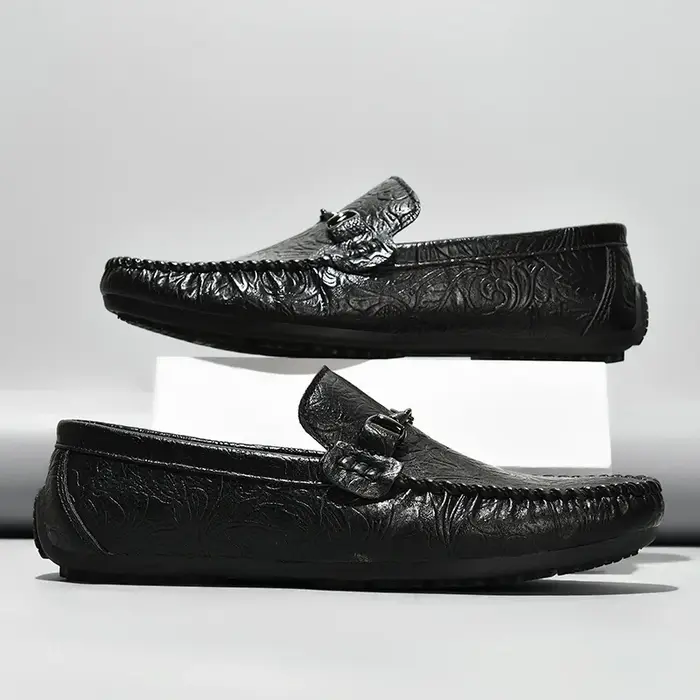 ELUVA hommes mocassins sans lacet chaussures de conduite confortable léger antidérapant semelle souple