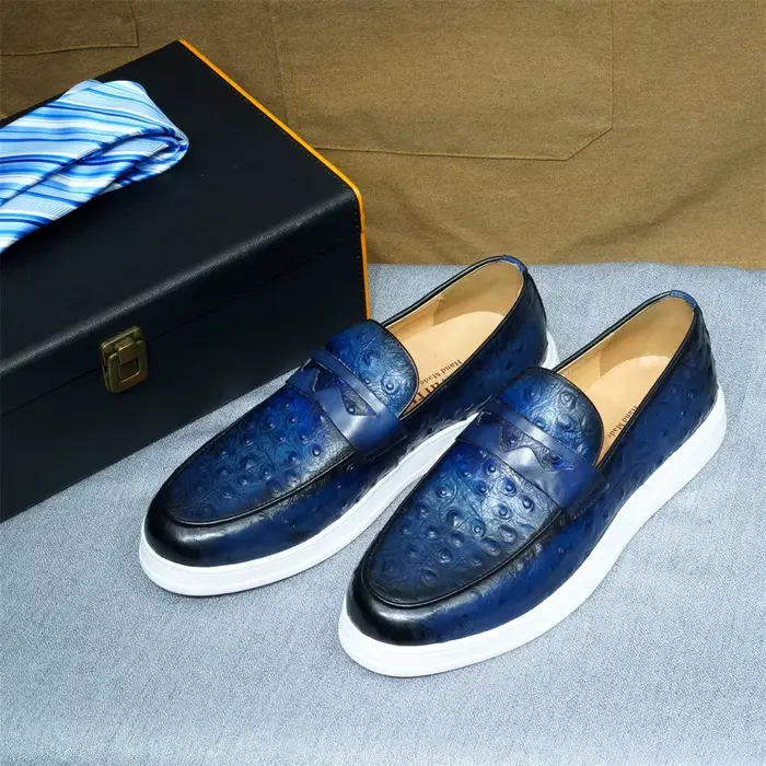 Chaussures décontractées en cuir véritable pour hommes