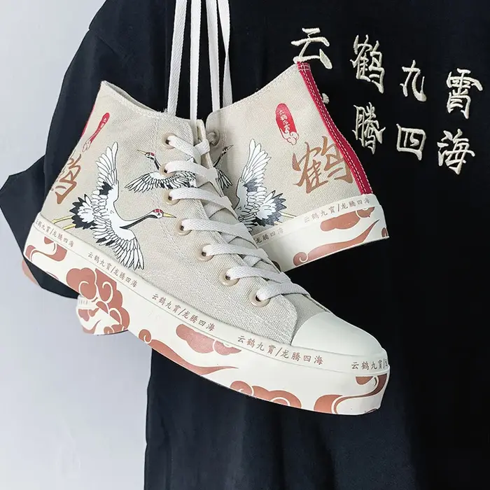 Chaussures Montantes en Toile pour Femme