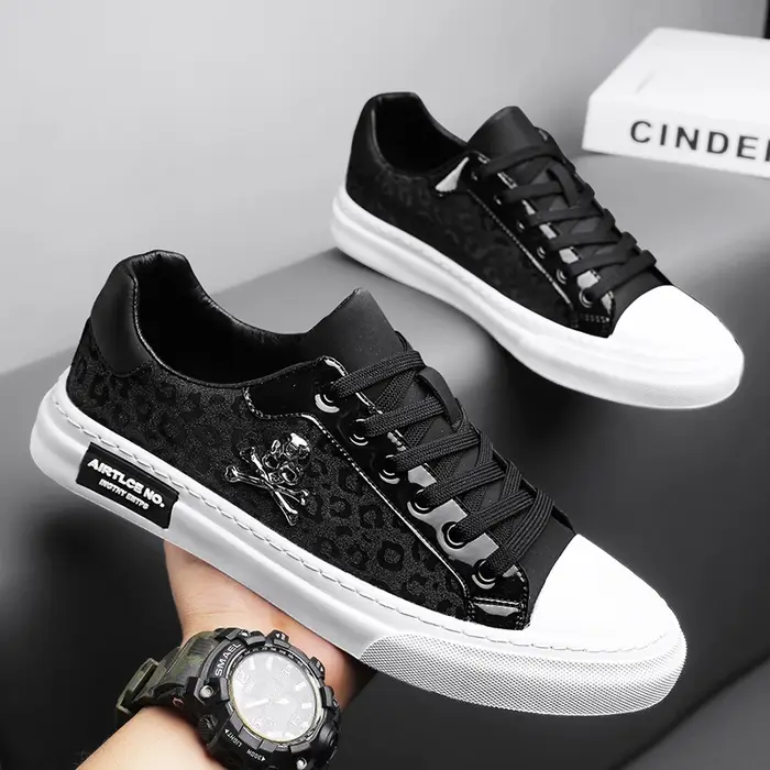 Chaussures pour hommes décontracté polyvalent chaussures plates de Skateboard respirant léger mode t