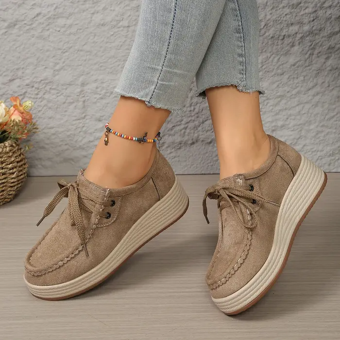 Chaussures de sport rétro de couleur unie pour femmes