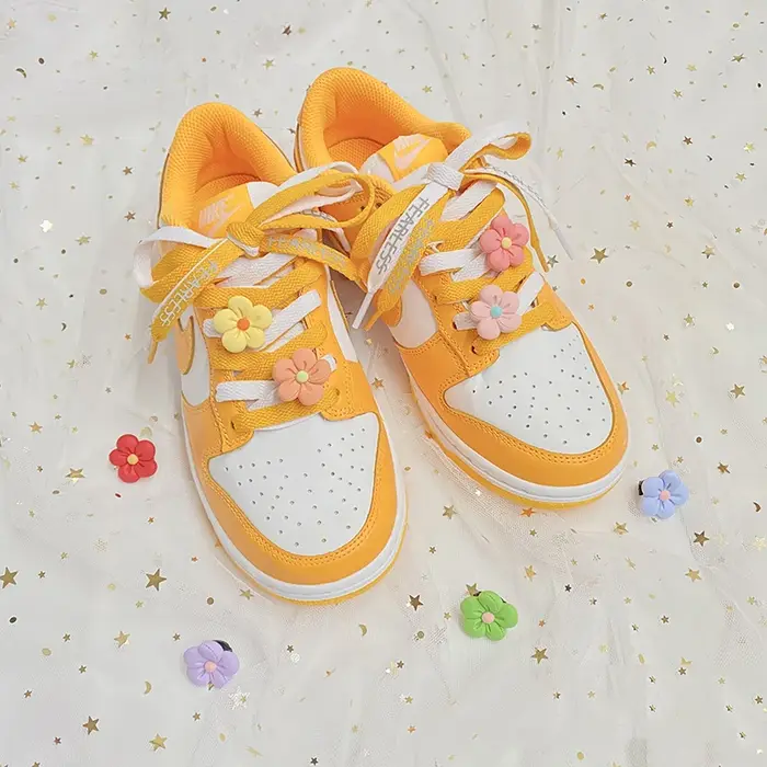 Mode 1 PC lacets pour chaussures décorations lacet fleurs boucle Clip Tennis basket-ball baskets acc