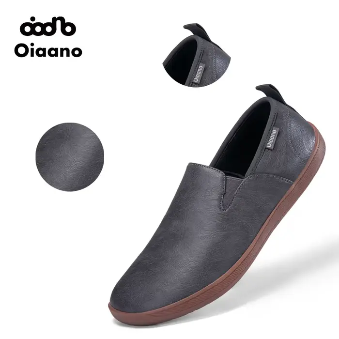 Oiaano bout large hommes chaussures minimalistes baskets confortables en cuir