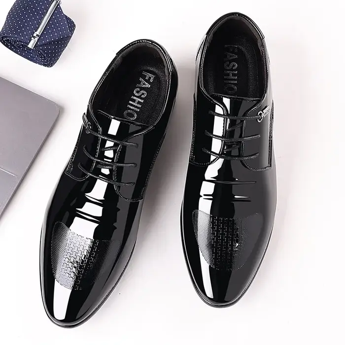 Chaussures Oxford de Luxe en Cuir Verni Respirant pour Homme