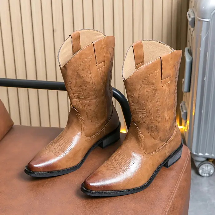 Bottes de travail à bout pointu de style anglais pour hommes
