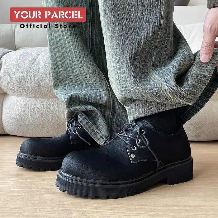 Chaussures provoqué formelles en cuir véritable à l'offre elles épaisses pour hommes