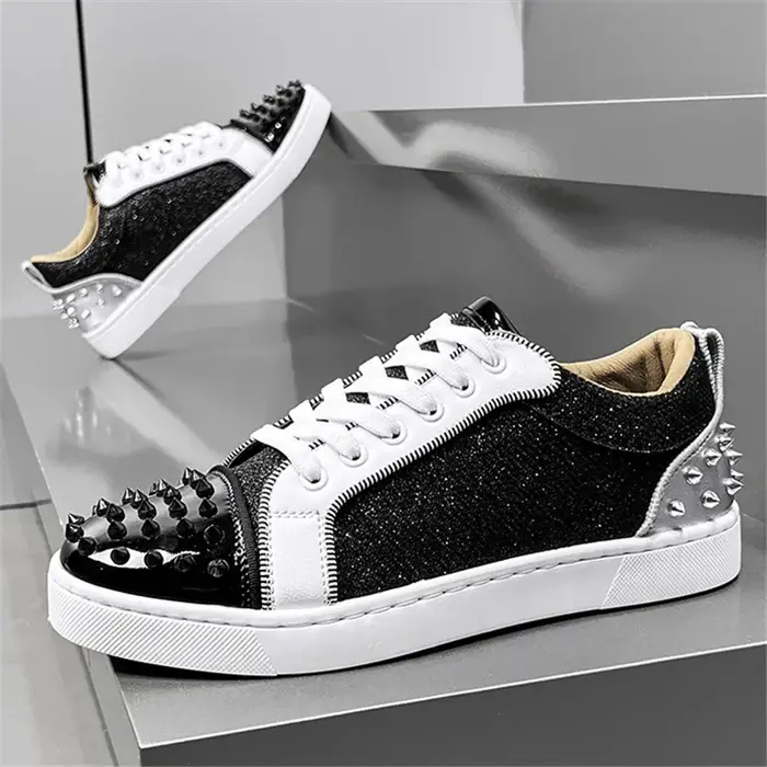 Mode nouveaux hommes Rivet Rock Punk mixte Patchwork cuir plate-forme chaussures mâle sport marche baskets