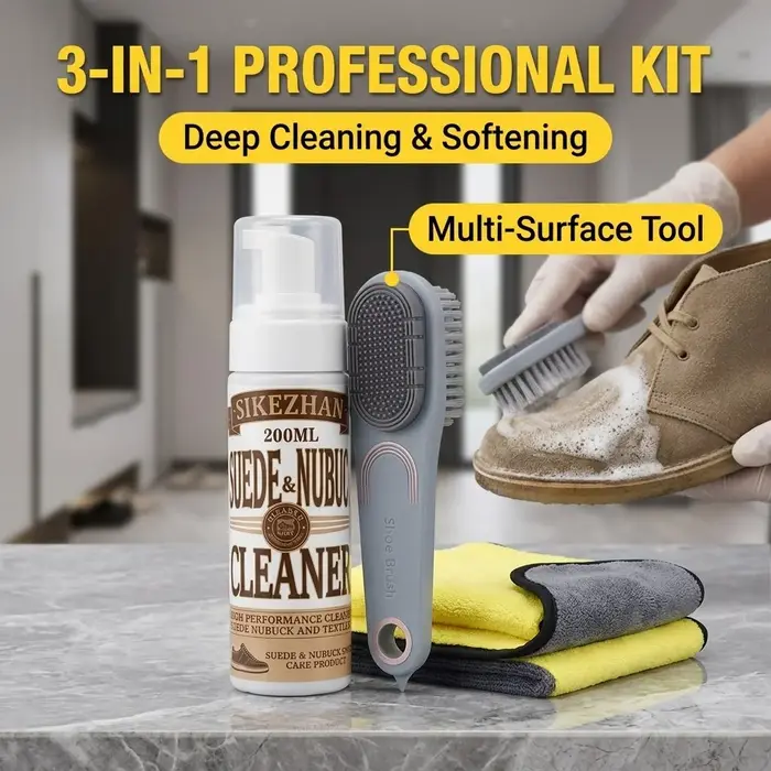 Kit de Nettoyage Premium pour Cuir et Nubuck – Mousse Nettoyante Sans Eau