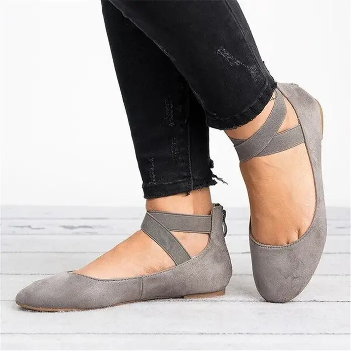 Ace Pace-Ballerines plates à lacets pour femme, chaussures plates peu profondes croisées