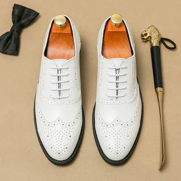 Chaussures Richelieu rétro bicolores pour hommes