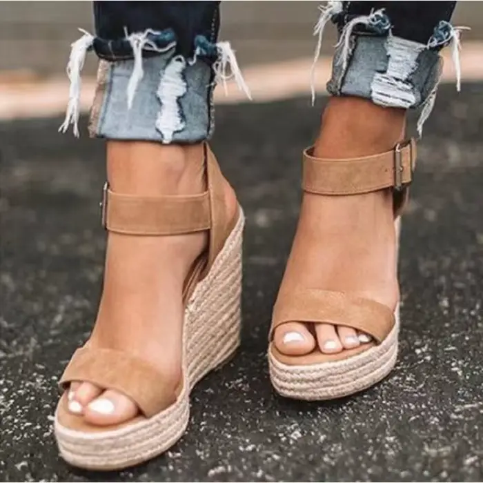 Nouvelles sandales compensées espadrilles pour femme 2026