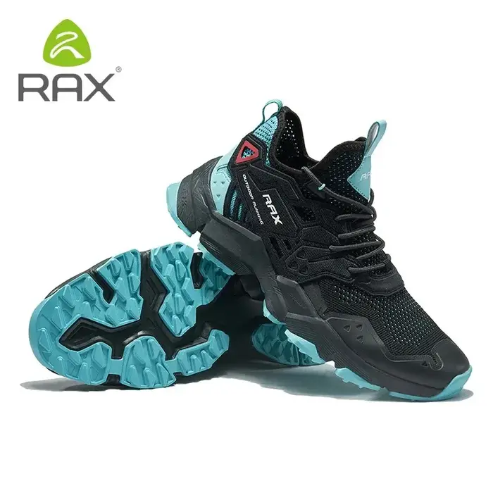 RAX-Chaussures de course en caoutchouc naturel pour hommes et femmes, baskets de sport de plein air, respirantes et légères, tige en maille d'air, semelle extérieure anti-alde