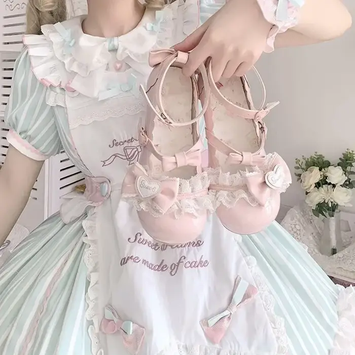 Doux Lolita Mary Jane chaussures bout rond talon confort