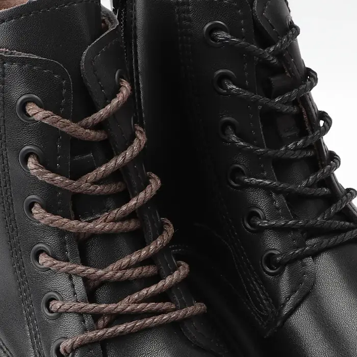 1 paire de lacets ronds en cuir ciré pour chaussures