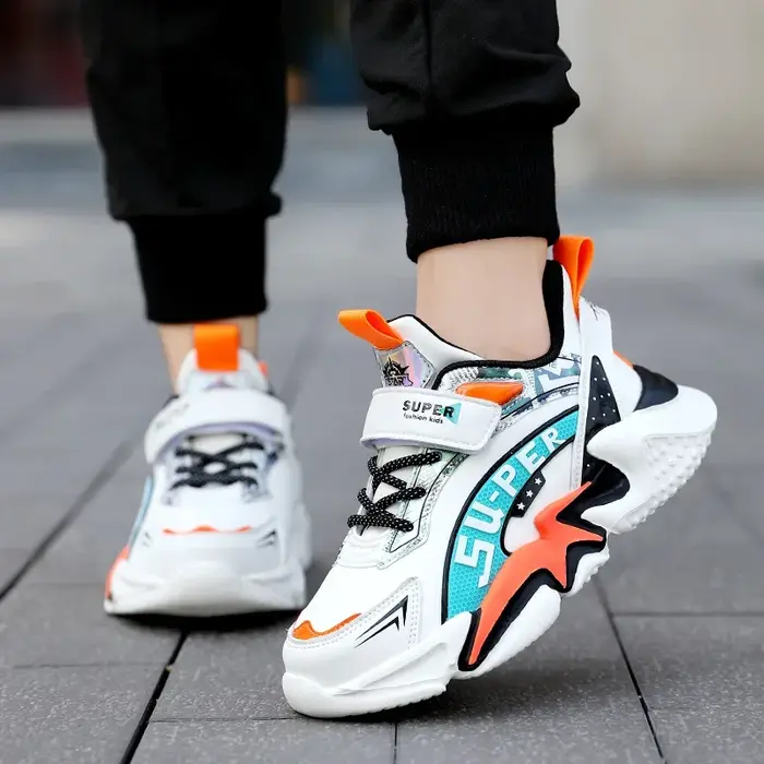 Sport enfants baskets en cuir quatre saisons garçons chaussures décontractées antidérapant