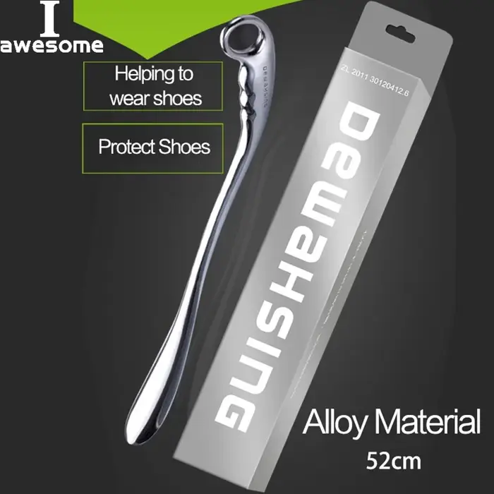 Corneaux à chaussures professionnels en métal, manche Long, alliage de 52cm de longueur pour un port pratique des chaussures, corne en cuir, cuillère suspendue à talons hauts