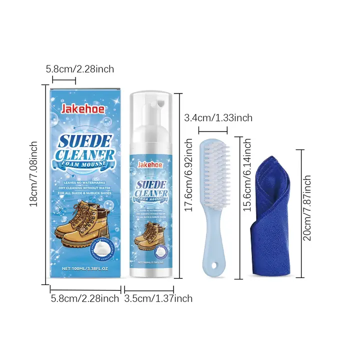 Kit de nettoyage en daim pour bottes et toile tricotées en velours et cuir, mousse de nettoyage à se