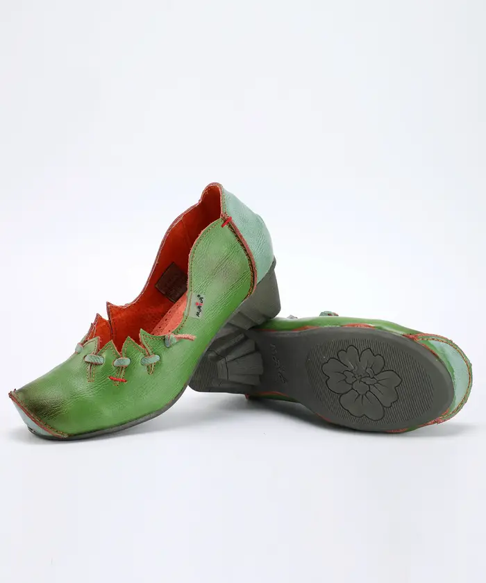 TMA EYES-Chaussures à Talons Bas avec Dentelle Peu Profonde pour Femme, Style Rétro, Nouveauté