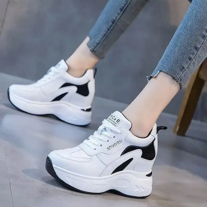 Chaussures vulcanisées pour femmes, nouvelles chaussures à semelles compensées à lacets, espadrilles