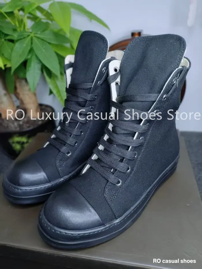 Chaussures décontractées classiques Ro entièrement noires en toile pour hommes