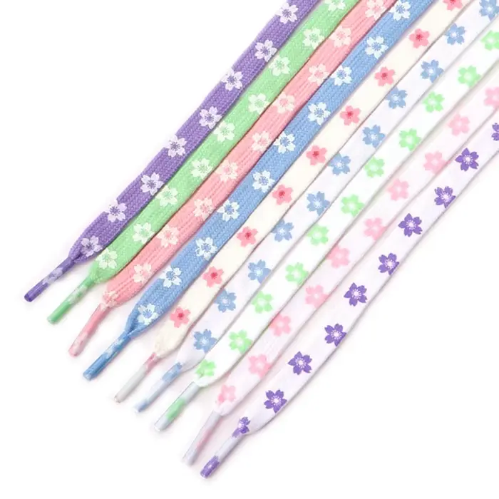 Sakura lacets plats petites marguerites lacets de chaussures lacets de chaussures en toile haut de g