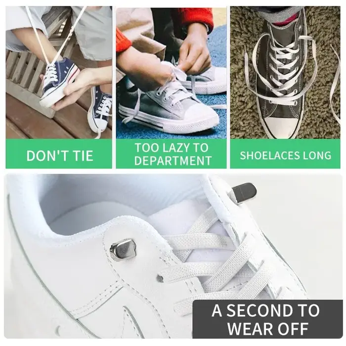 Lacets de chaussures élastiques pour enfants et adultes