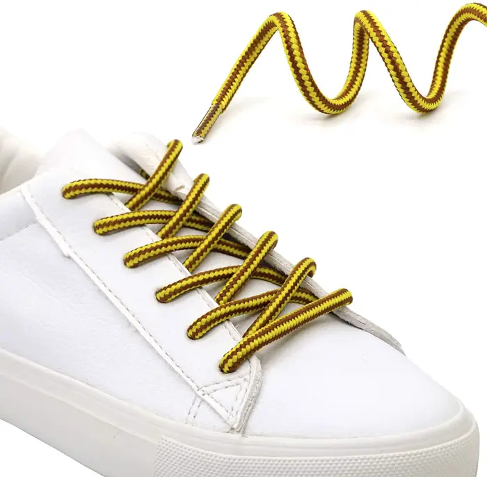 1 paire de lacets de chaussures rayés Double couleur 18 couleurs
