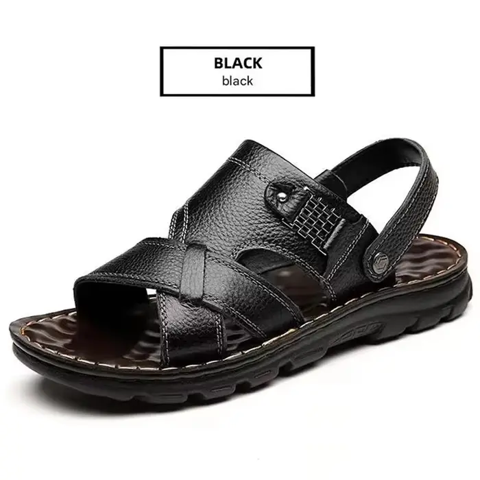 Loveontop sandales hommes nouvelles chaussures de plage pantoufles en peau de vache en plein air ant