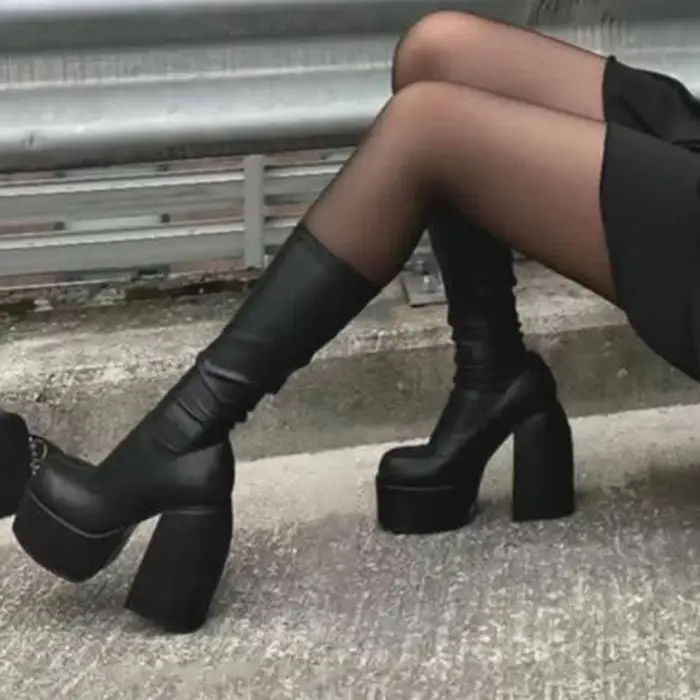 Bottes plateforme vintage Y2K neuves pour femmes