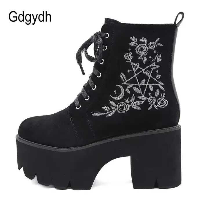Gdgydh – Bottes à Plateforme en Cuir Suédé pour Femme