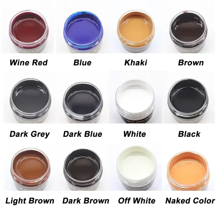 Peinture pour cuir, crème pour chaussures