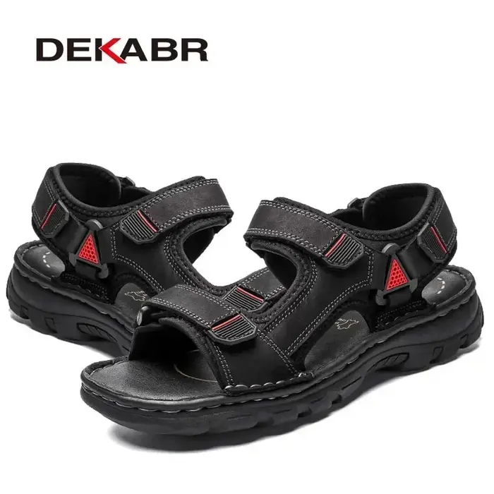 DEKABR taille 48 hommes sandales en cuir véritable été chaussures hommes décontractées vacances chau