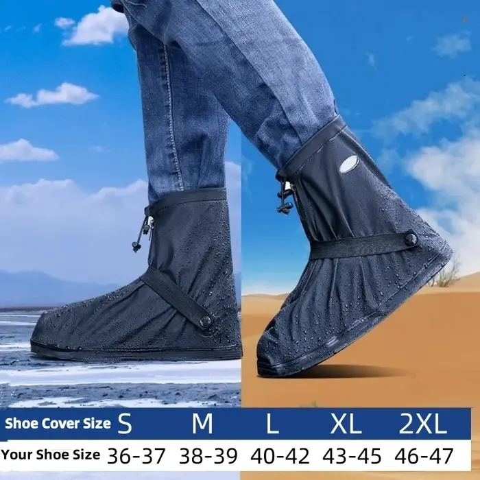 Housse imperméable pour chaussures de pluie, réutilisable, antidérapante, pour cyclisme, randonnée,