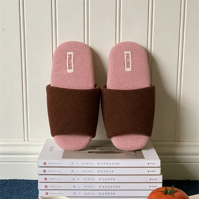 XIXITIAO Pantoufles d'intérieur rayées pour femmes et hommes