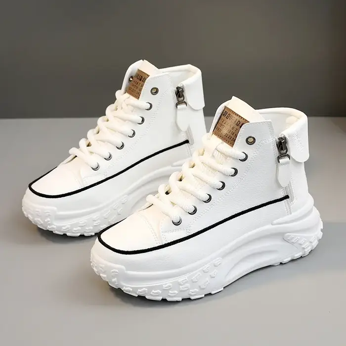 ZANPACE 2025 automne femmes baskets en cuir toile respirant vulcanisé plate-forme chaussures d'été mode Casualot