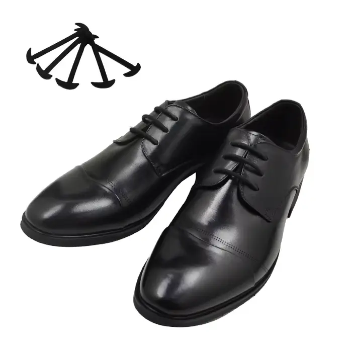Lacets en cuir et Silicone pour baskets, 12 pièces/ensemble, lacets élastiques en Silicone adaptés a
