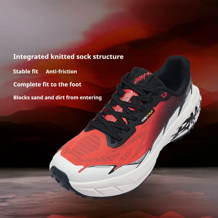 Chaussures de trail running BMAI pour hommes, chaussures de sport professionnelles pour hommes, baskets respirantes, légères, pour la course à pied en plein air.