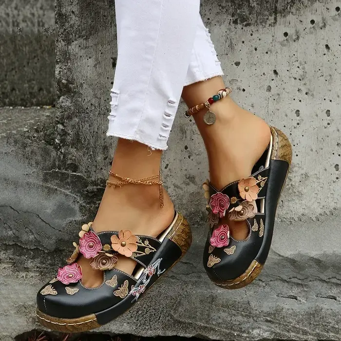 Chaussures mules compensées pour femmes