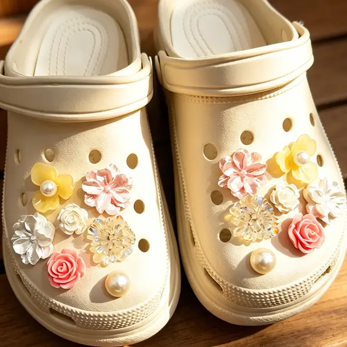 Breloques DIY Camélia 2026 pour accessoires de chaussures
