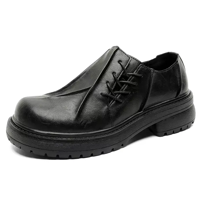 Derby chaussures en cuir à semelles épaisses pour hommes Styles de créateurs de mode Fête et Travail