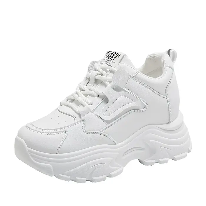Baskets pour femmes chaussures à plate-forme blanche 2025 à lacets fond épais vulcaniser chaussures 
