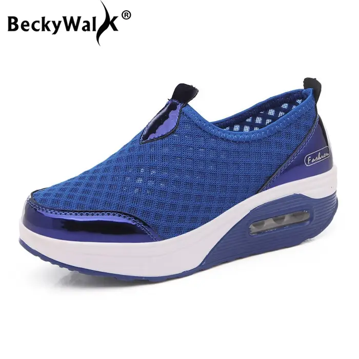 Chaussures à plateforme pour femmes, chaussures de loisirs en tissu maille, à enfiler, chaussures d'été pour femmes, baskets respirantes, taille 35-41, WSH3280