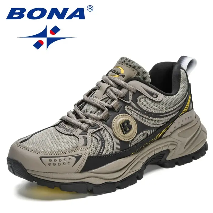 BONA nouveaux créateurs Action cuir maille chaussures de Jogging hommes respirant chaussures de cour