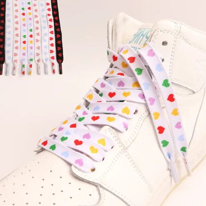 1 paire de lacets en toile à motif cœur High One Conver pour chaussures, baskets plates, tennis, spo