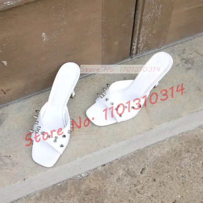 Mules à pointes métalliques à bout ouvert pour femmes